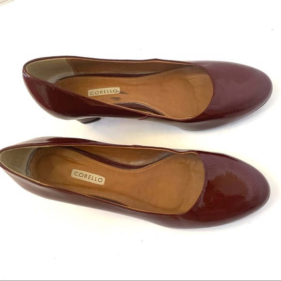 Corello Burgundy Patent Leather Round Toe Pump - Picture 6 of 13
